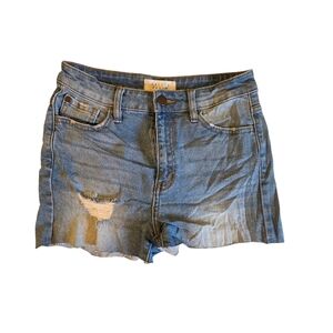 Nature Denim Distressed Jean Shorts XS Blue Cutoff Raw Hem